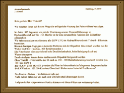 Wertstoffeinsammlung GmbH 1999 - Hydraulik und Motoren - lesen!